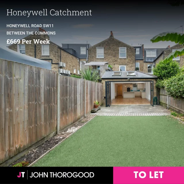 To Let! 

Honeywell Road SW11
£669 Per Week
£2,898.78 per month
Available from: 05/08/2024

This beautiful recently refurbished &  extended two-double-bedroom garden flat has a smart contemporary kitchen & bath/shower room, a sunny landscaped garden & a massive storage cellar. It occupies the whole ground floor of a converted & extended Victorian house in this prime position off fashionable Northcote Road & just yards from the hugely sought-after Honeywell Junior School.

Viewings are available immediately on 020 7228 7474 & more details can be found on our website john-thorogood.co.uk.

#flattolet #schoolcatchment #londonlettings #swlondon #northcoteroad #betweenthecommons #claphamcommon #wandsworthcommon #johnthorogood #propertyexperts #30yearsonnorthcoteroad #thoroughlygoodestateagents #londonestateagent #honeywellschool #victorianproperty